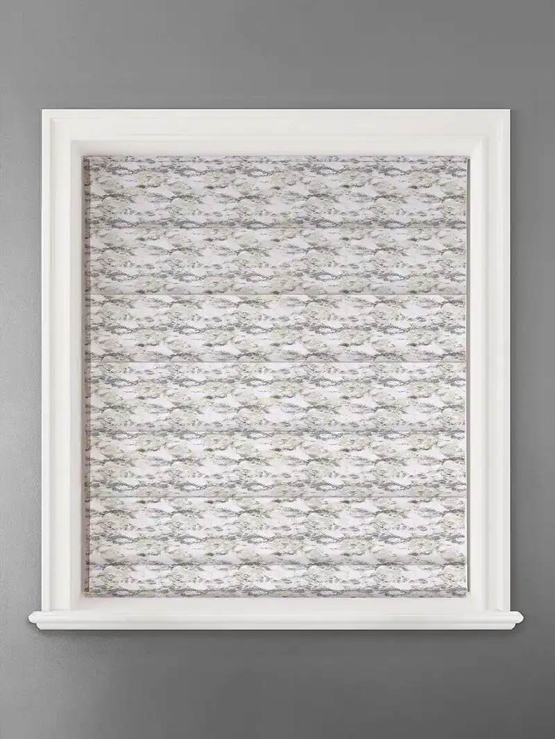 Allegany Platinum Abstract Pattern Roman Blind