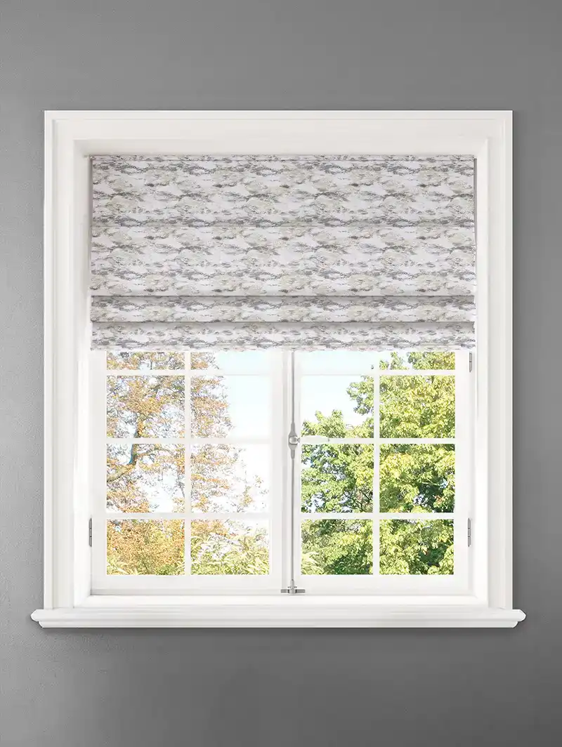 Allegany Platinum Abstract Pattern Roman Blind