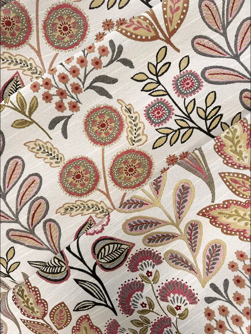 Penelope Jacquard Floral Crimson Floral Pattern Roman Blind