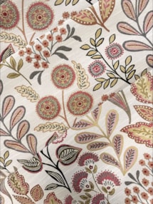 Penelope Jacquard Floral Crimson Floral Pattern Roman Blind