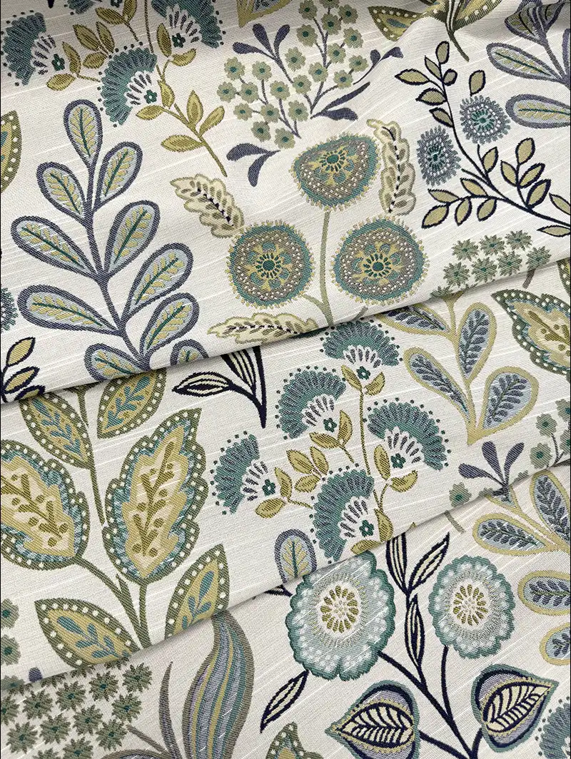 Penelope Jacquard Floral Jade Floral Pattern Roman Blind