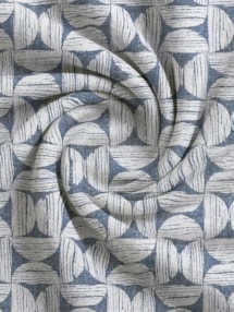 Penthouse Crescent Denim Geometric Pattern Roman Blind