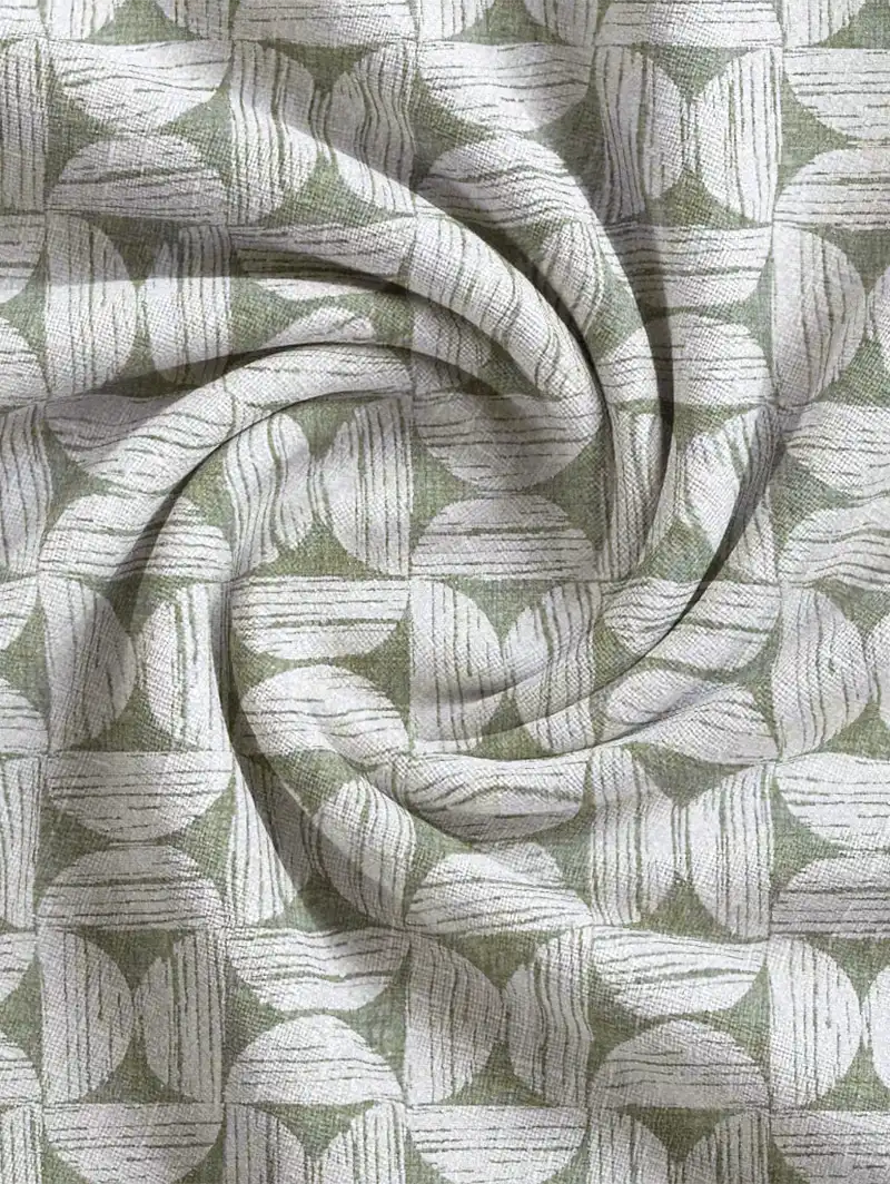 Penthouse Crescent Fern Geometric Pattern Roman Blind