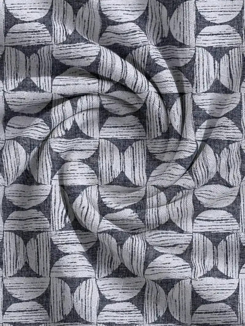 Penthouse Crescent Mono Geometric Pattern Roman Blind