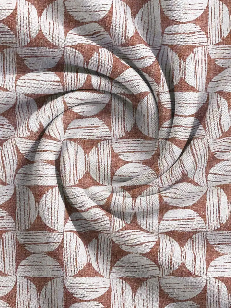 Penthouse Crescent Sandstone Geometric Pattern Roman Blind