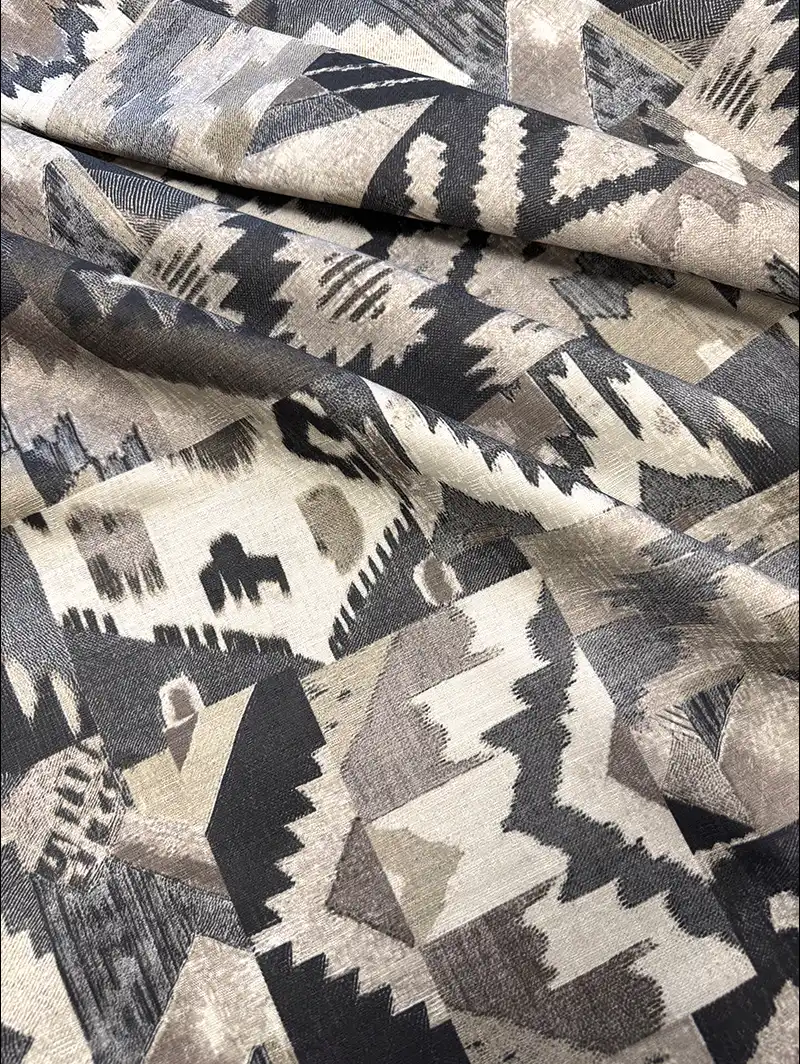 Sullivan Charcoal Ikat Pattern Roman Blind
