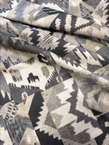Sullivan Charcoal Ikat Pattern Roman Blind