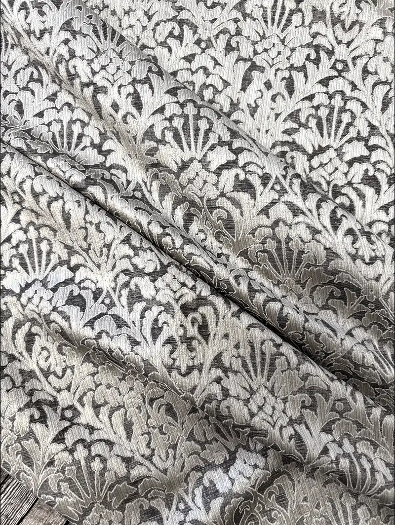 Opulent Charcoal Damask Roman Blind