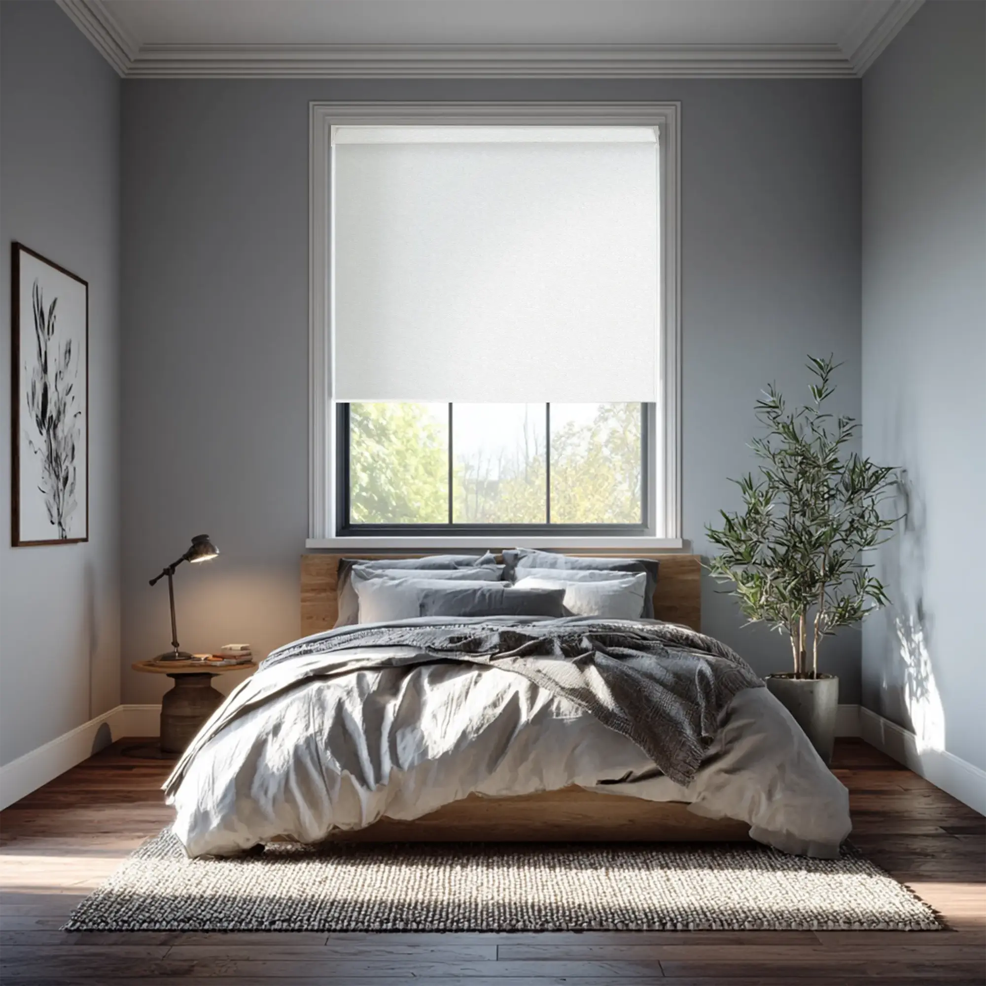 Amsterdam Off White Electric Roller Blind