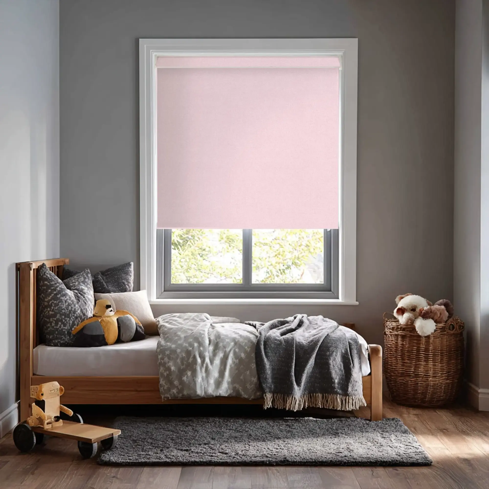 Melbourne Pale Pink Electric Roller Blind
