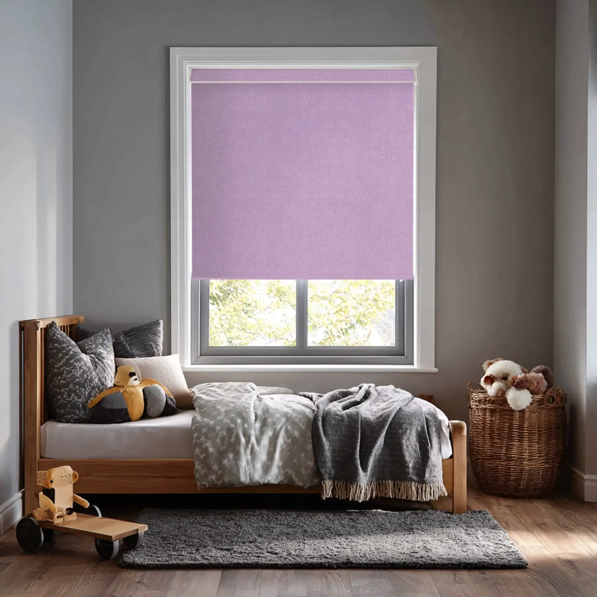 Melbourne Verbena Electric Roller Blind