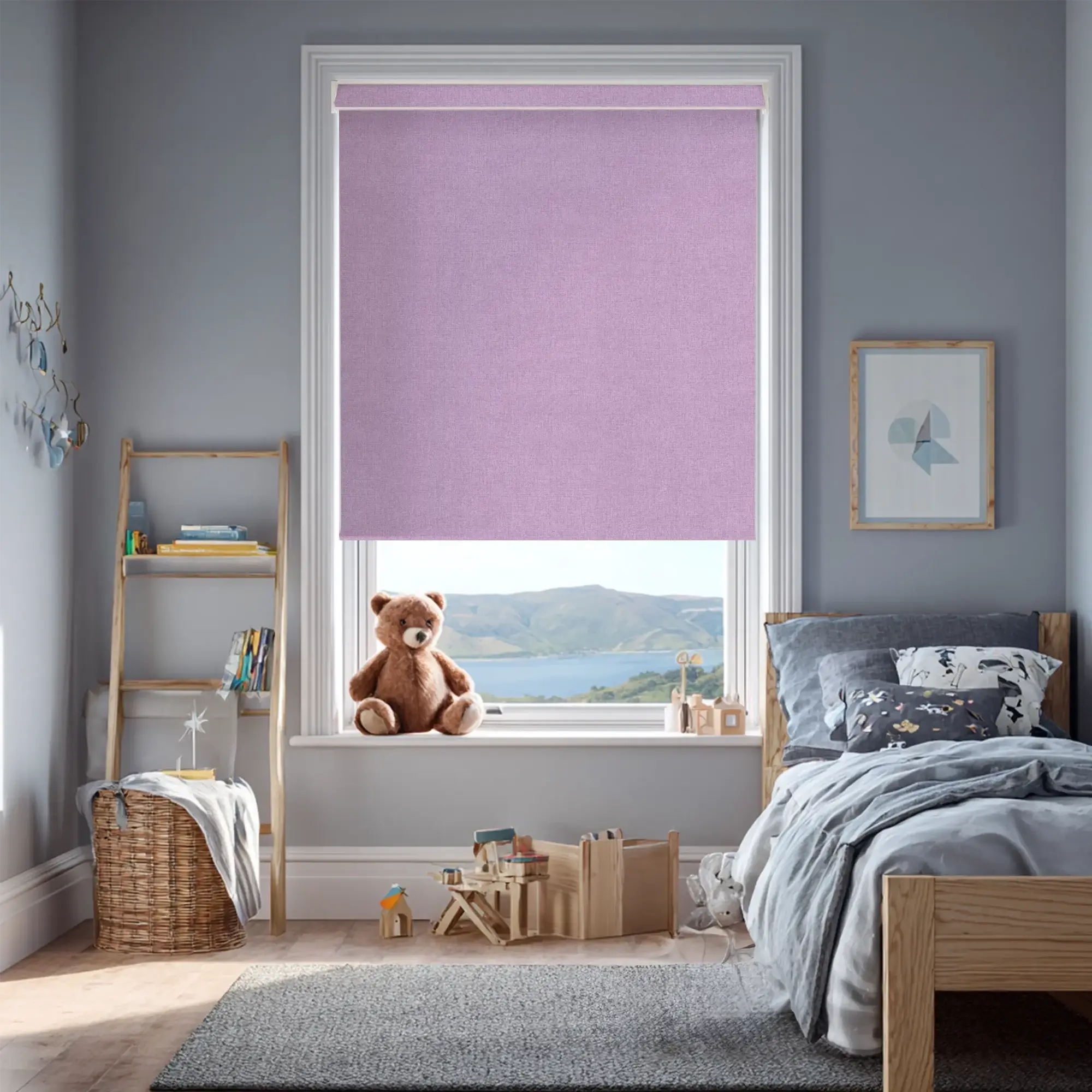 Melbourne Verbena Electric Roller Blind