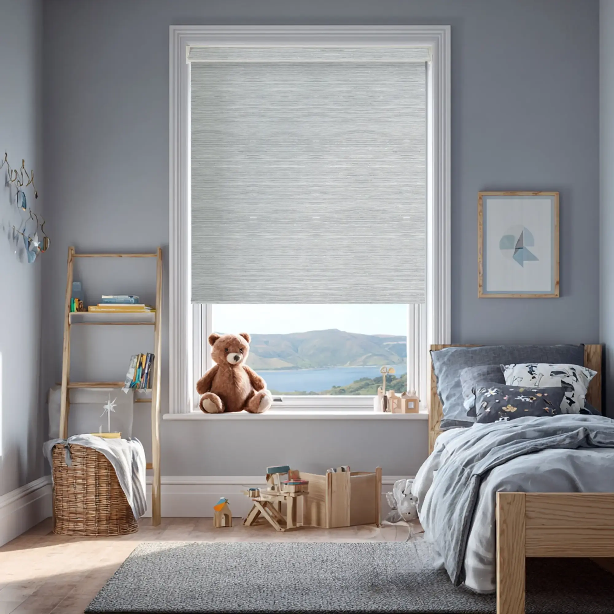 Paris Grey Electric Roller Blind