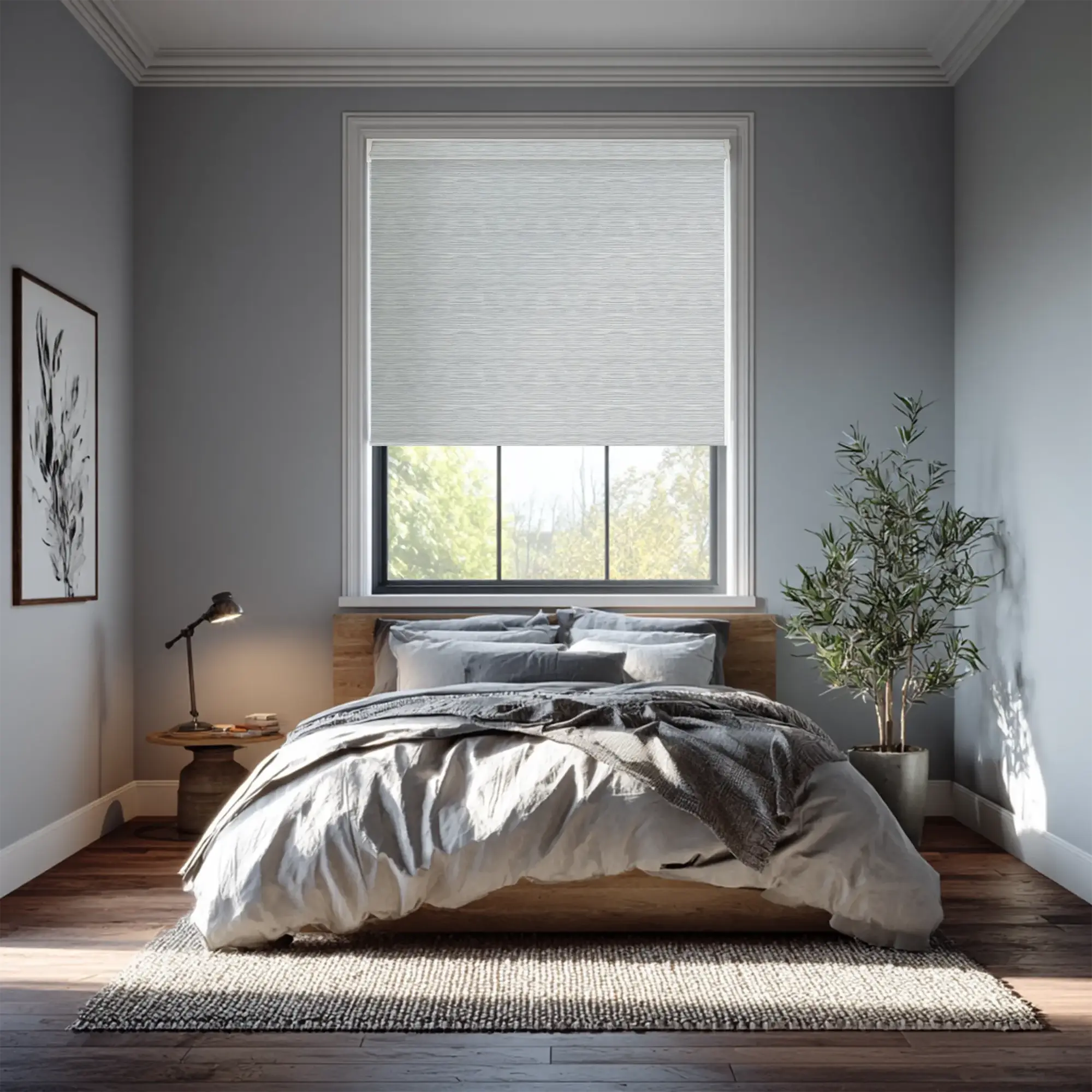 Paris Grey Electric Roller Blind