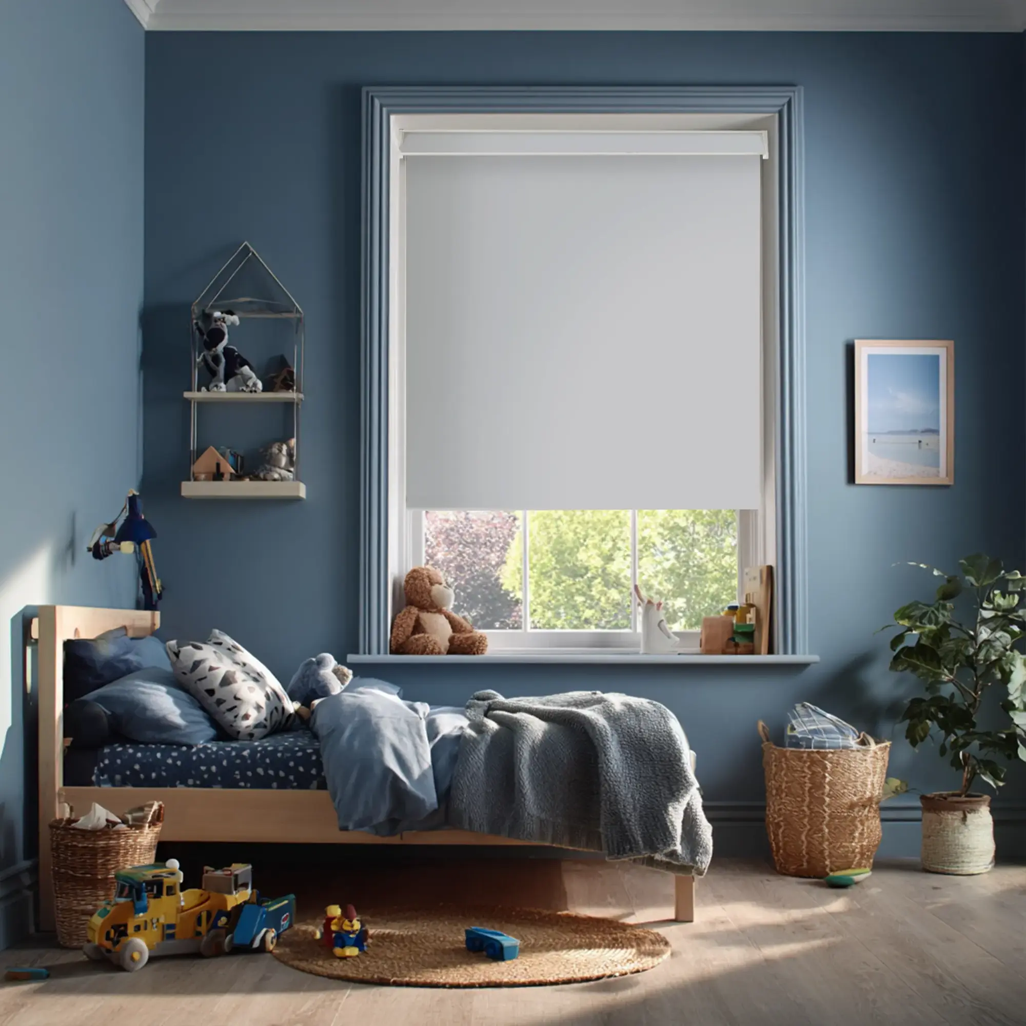 Magnetic Grey Blackout Electric Roller Blind