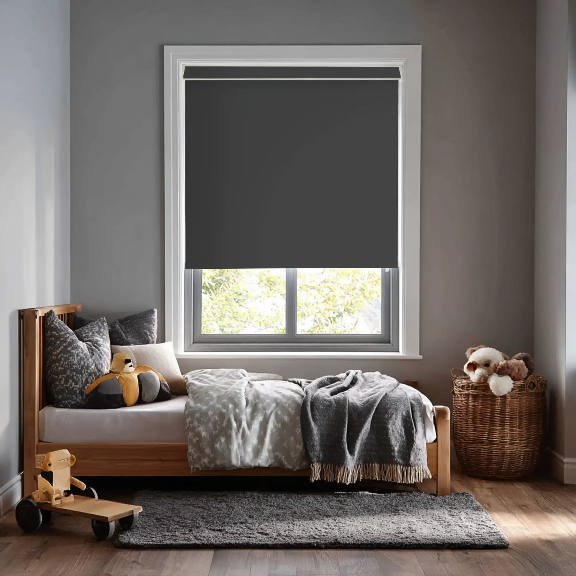 Zinc Blackout Electric Roller Blind