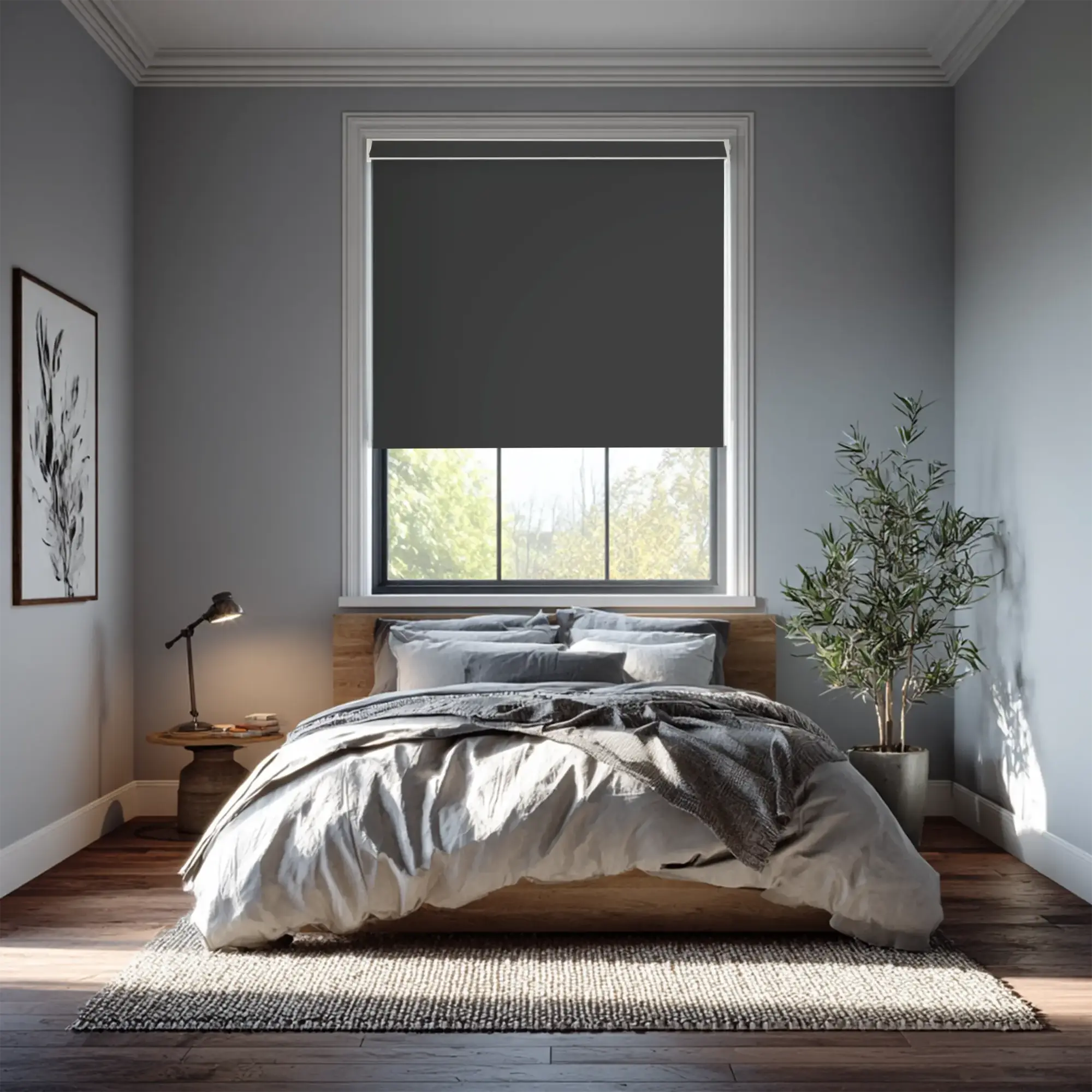 Zinc Blackout Electric Roller Blind