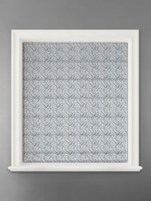 Embroidered Buds Cornflower Leaf Pattern Roman Blind