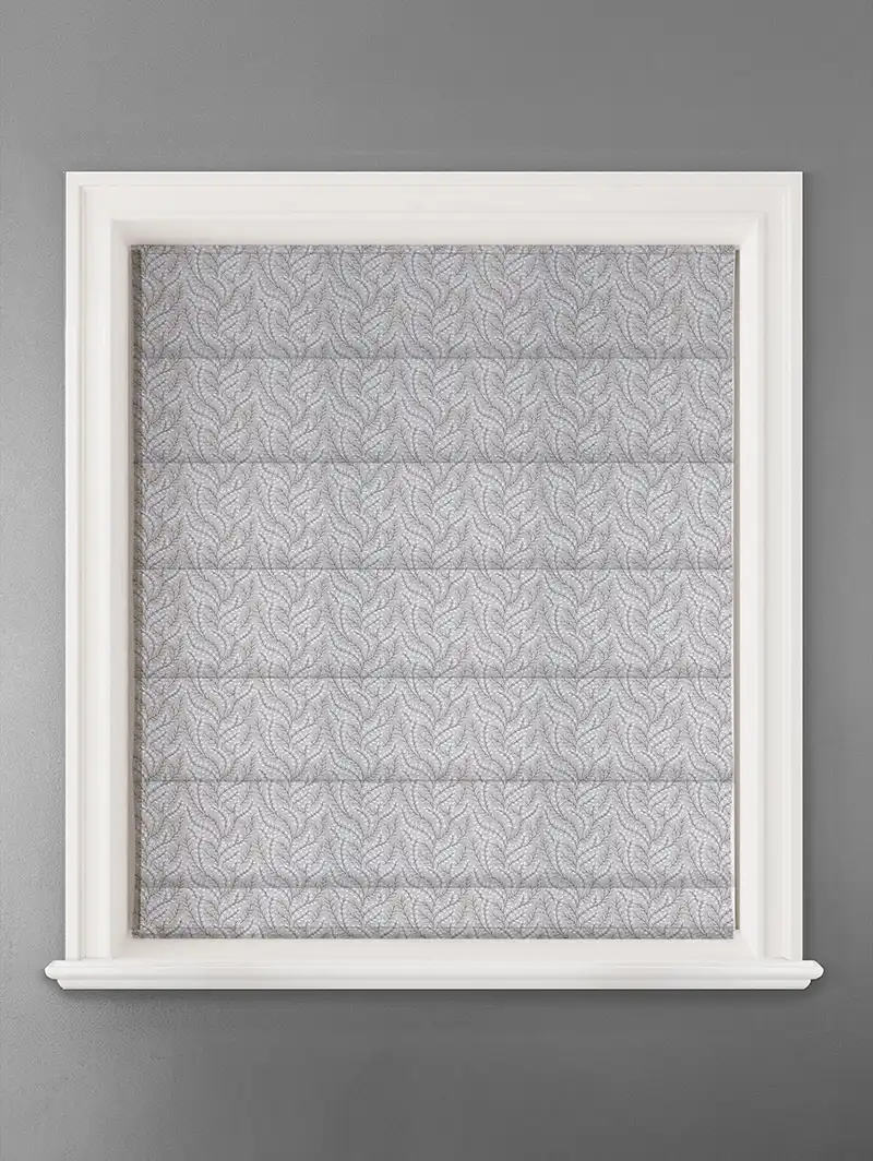 Embroidered Buds Natural Leaf Pattern Roman Blind