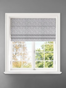 Embroidered Buds Natural Leaf Pattern Roman Blind