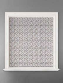 Embroidered Buds Rosso Leaf Pattern Roman Blind