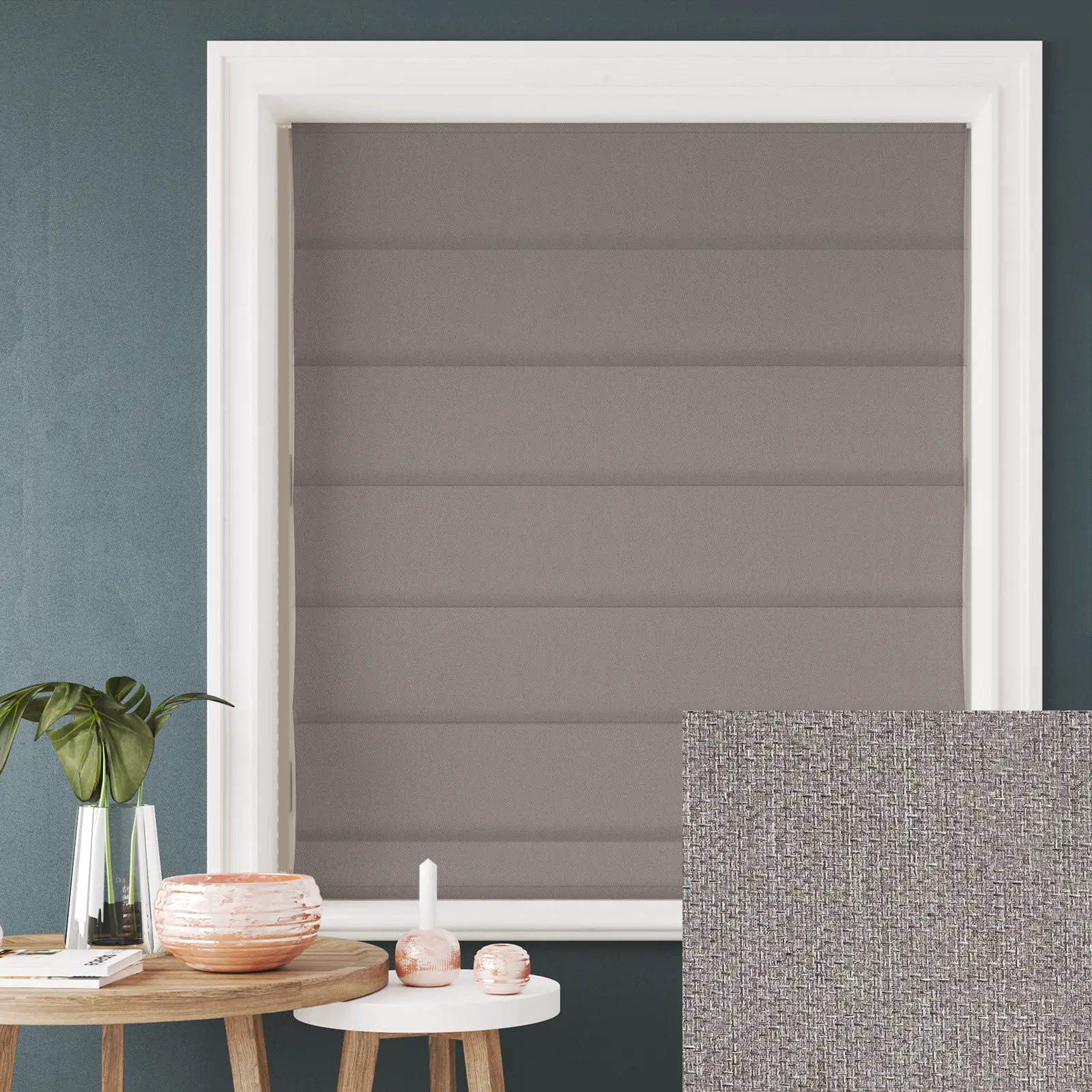 Hampton Castle Blackout Electric Roman Blind