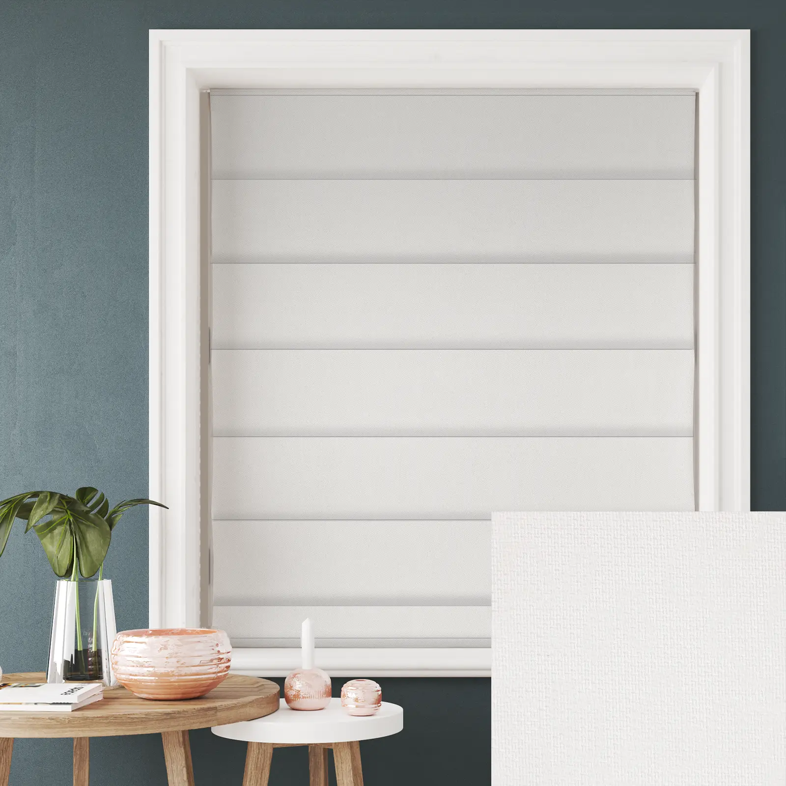 Hampton Sculpture Blackout Electric Roman Blind