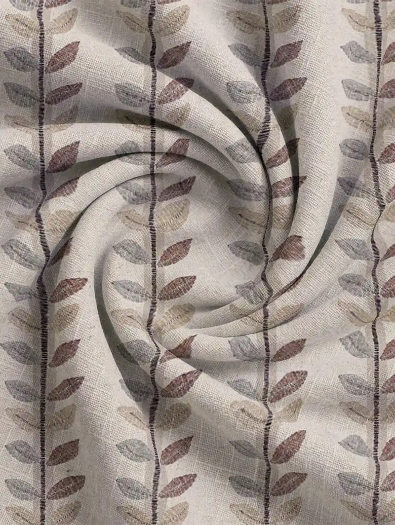 Seedling Stripe Umber Retro Floral Roman Blind