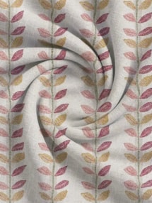 Seedling Stripe Raspberry Retro Floral Roman Blind