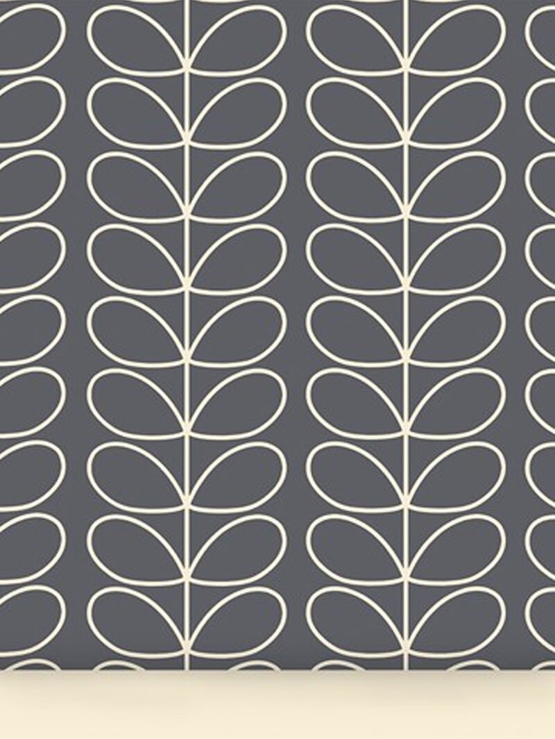 Orla Kiely Linear Stem Cool Grey Roller Blind