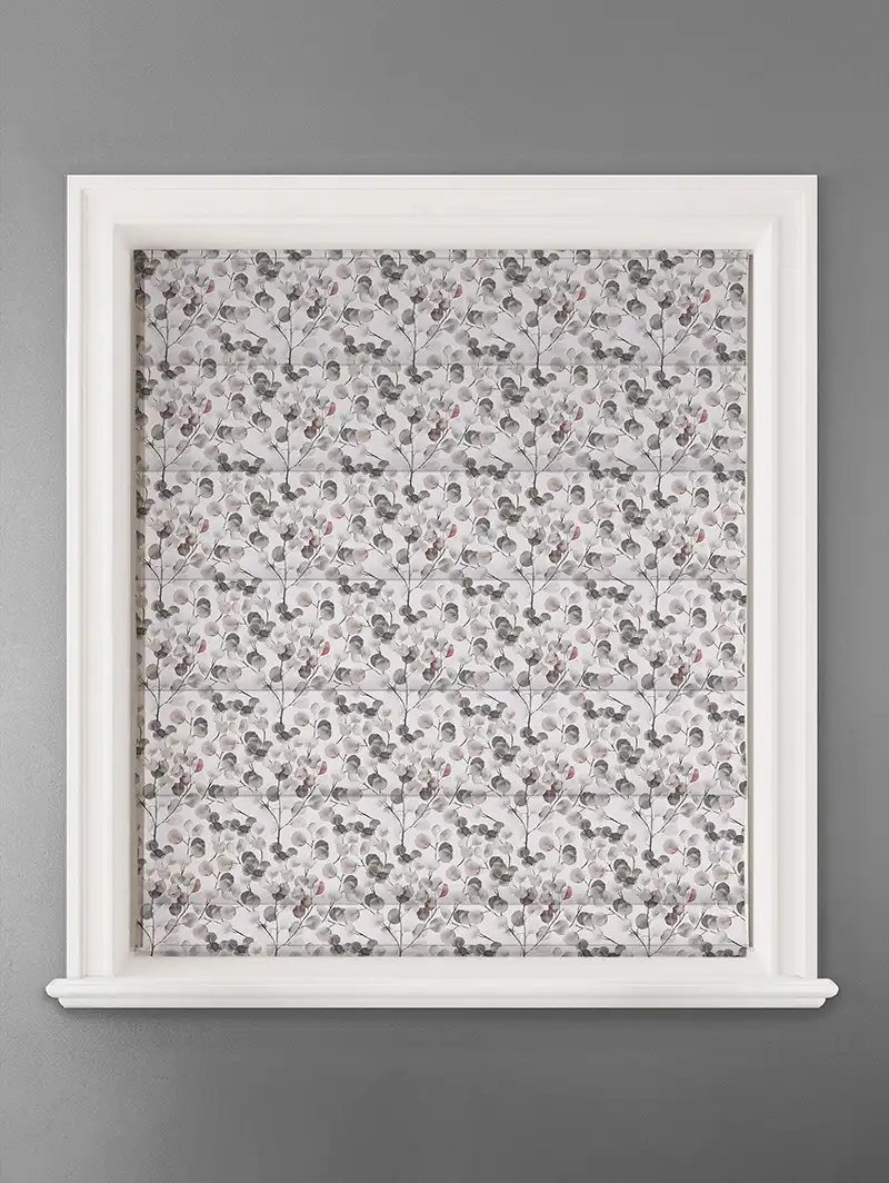 Lunaria Dusk Leaf Pattern Roman Blind