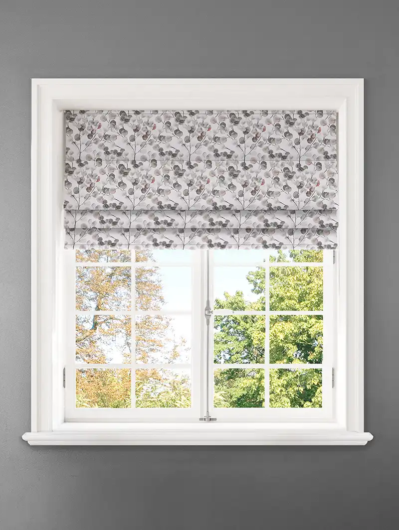 Lunaria Dusk Leaf Pattern Roman Blind