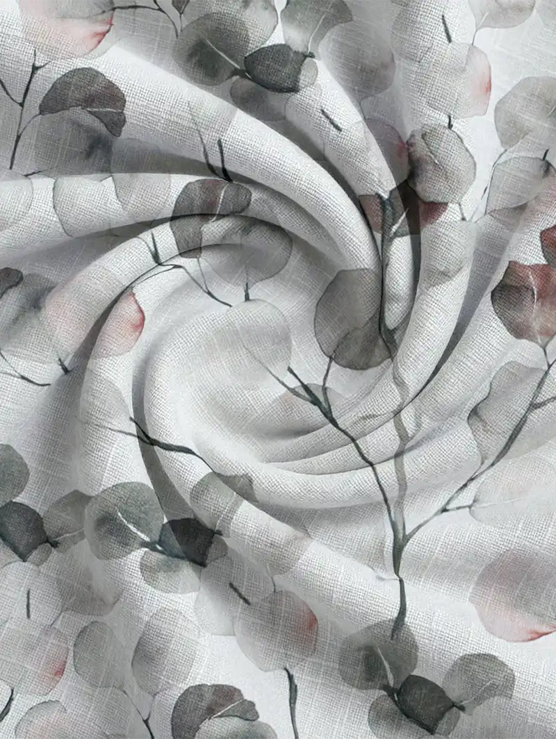 Lunaria Dusk Leaf Pattern Roman Blind