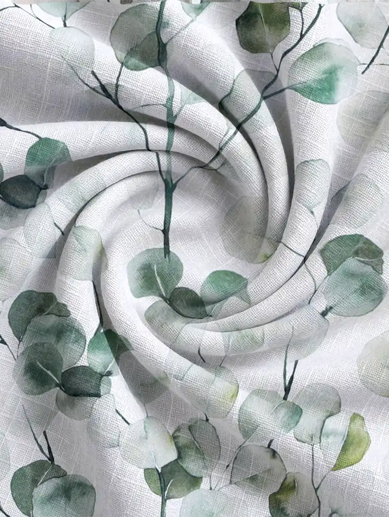 Lunaria Seafoam Leaf Pattern Roman Blind