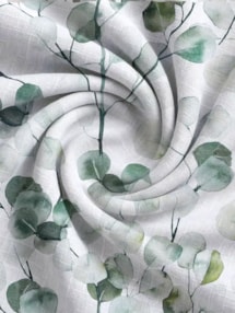 Lunaria Seafoam Leaf Pattern Roman Blind