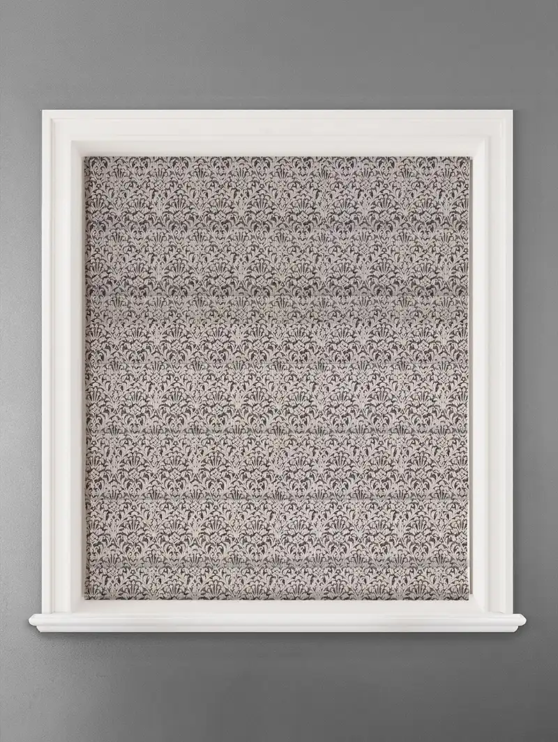 Opulent Charcoal Damask Roman Blind
