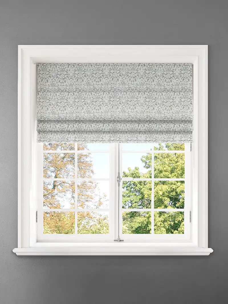 Opulent Duck Egg Damask Roman Blind