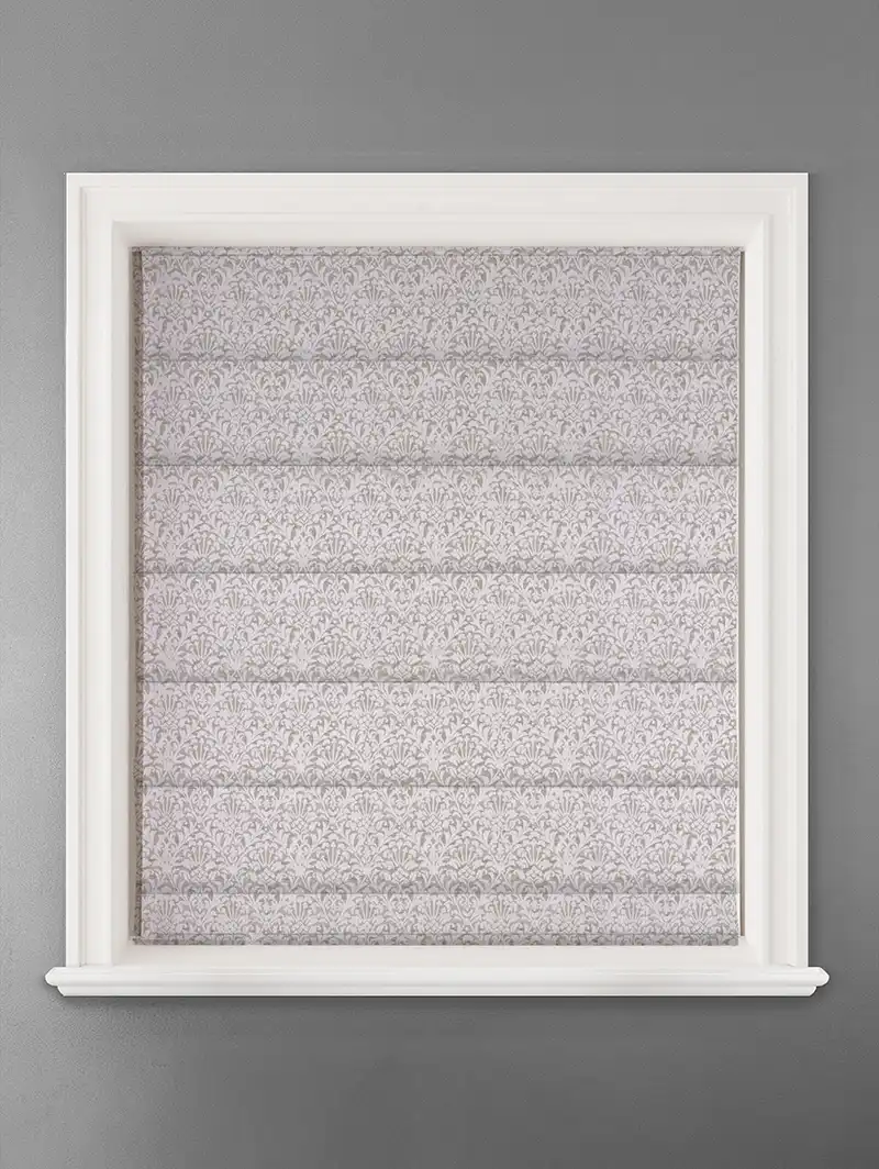 Opulent Linen Damask Roman Blind