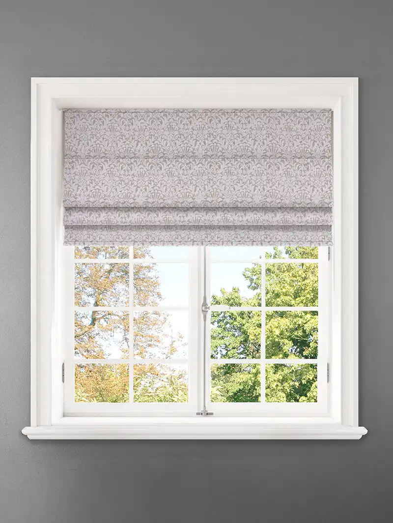 Opulent Linen Damask Roman Blind