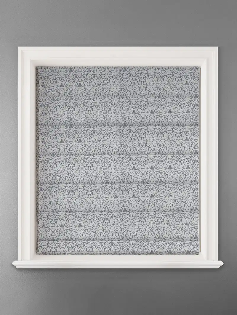 Opulent Slate Damask Roman Blind
