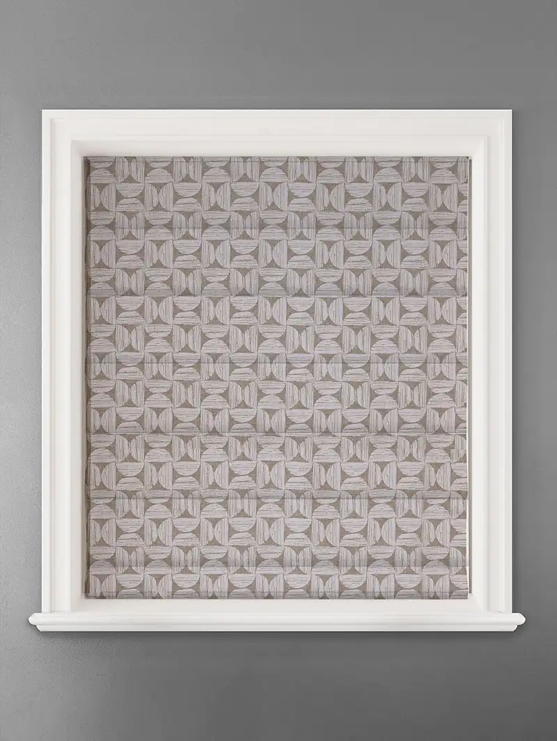 Penthouse Crescent Birch Geometric Pattern Roman Blind