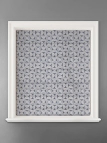 Penthouse Crescent Denim Geometric Pattern Roman Blind