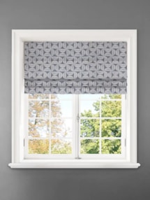Penthouse Crescent Denim Geometric Pattern Roman Blind