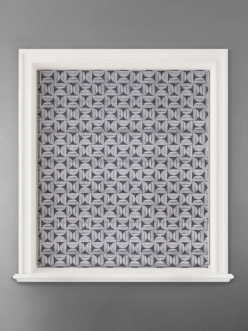 Penthouse Crescent Mono Geometric Pattern Roman Blind
