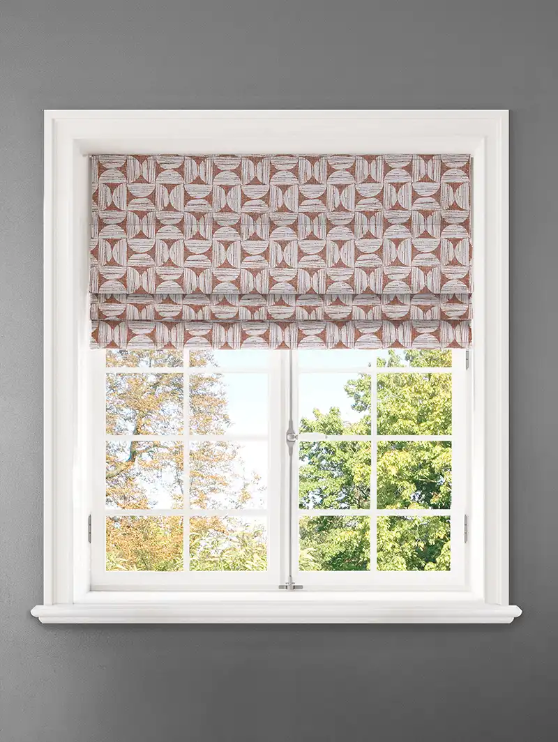 Penthouse Crescent Sandstone Geometric Pattern Roman Blind