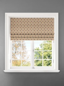 Quant Burnt Umber Retro Floral Roman Blind