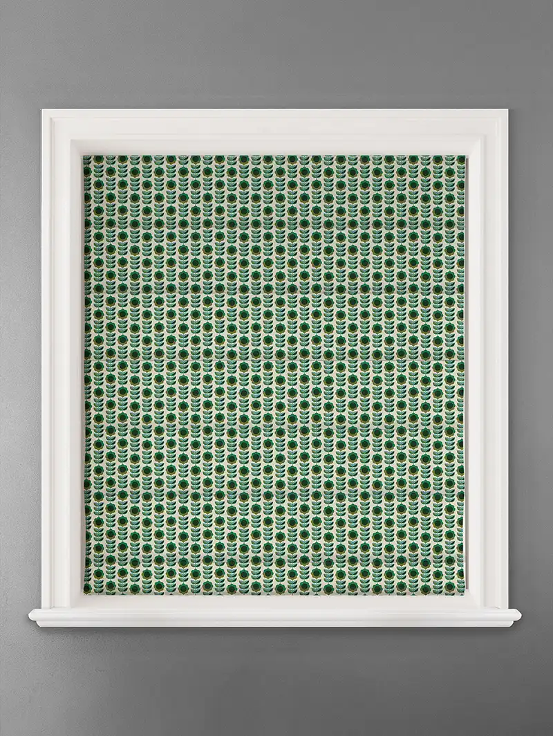 Quant Emerald Retro Floral Roman Blind