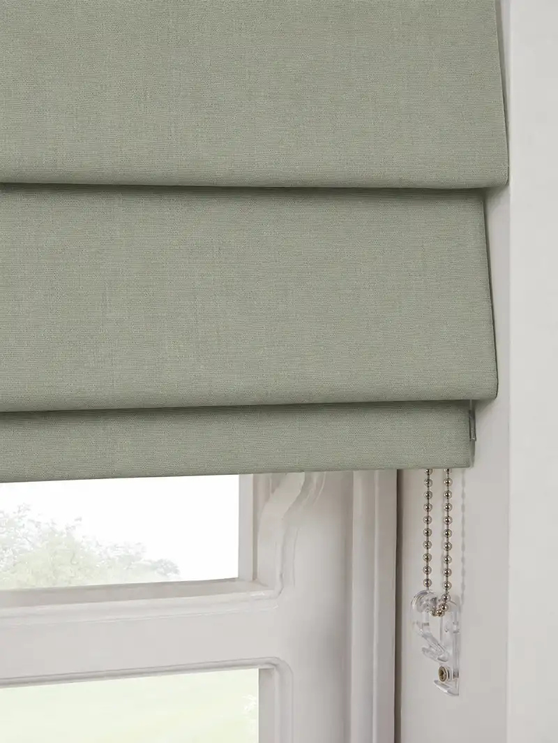 Penthouse Crescent Denim Geometric Pattern Roman Blind