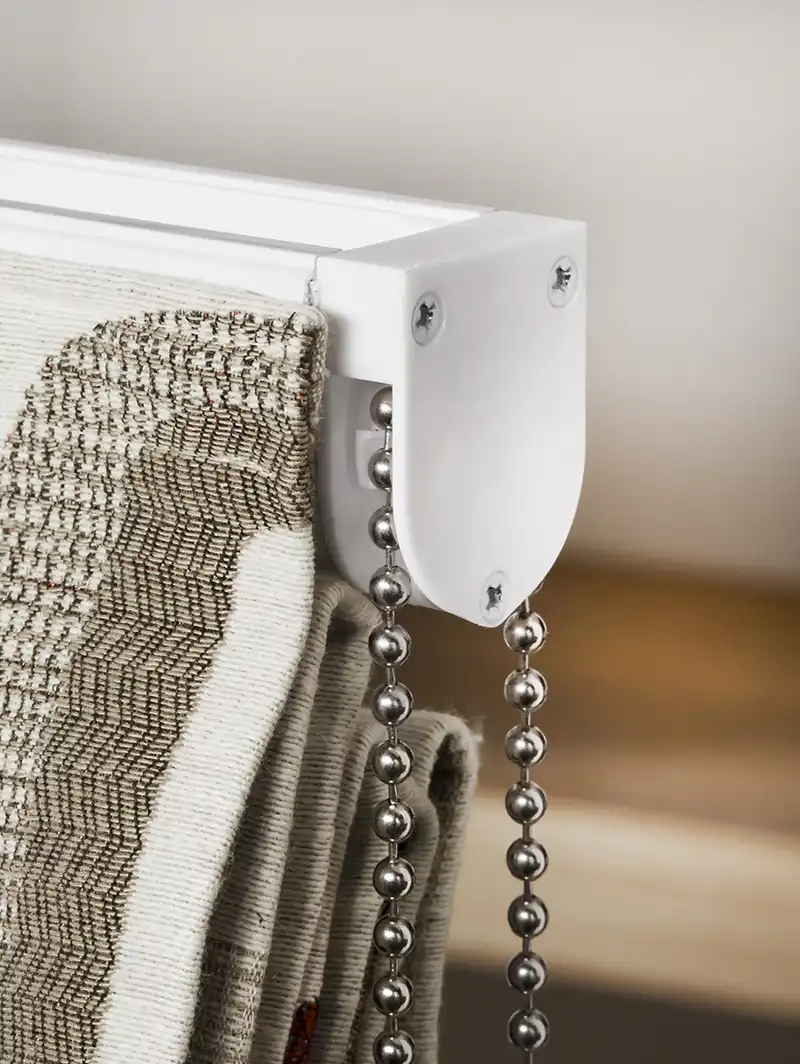 Penthouse Crescent Denim Geometric Pattern Roman Blind