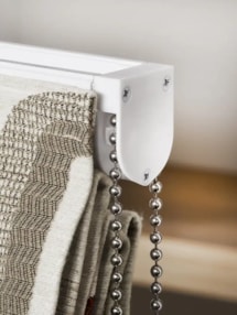 Penthouse Crescent Denim Geometric Pattern Roman Blind